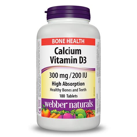 Webber Naturals Calcium Citrate With Vitamin D3 300mg200iu 180