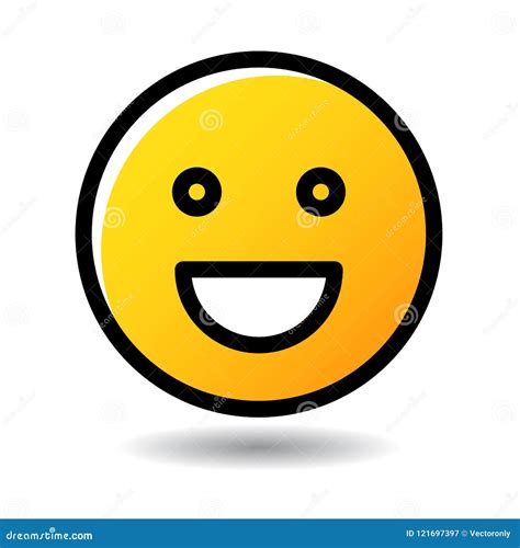 Big Smile Face Emoticon Emoji Icon Cartoon Vector