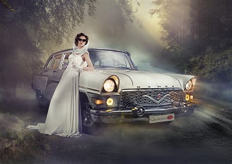 Wallpaper Oldtimer Car White Dress Women With Cars Model Women With Shades 2480x1750