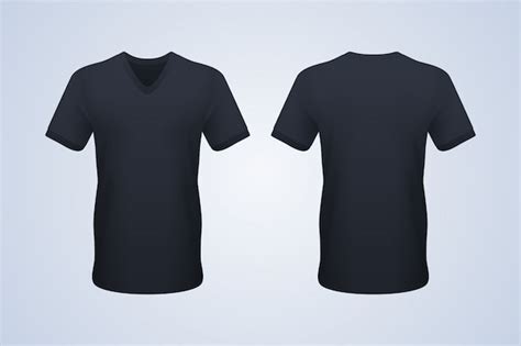 Premium Vector Front And Back Black V Neck T Shirt