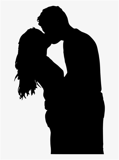 Kiss Silhouette Love Romance Watercolor Painting Silhouette Of A