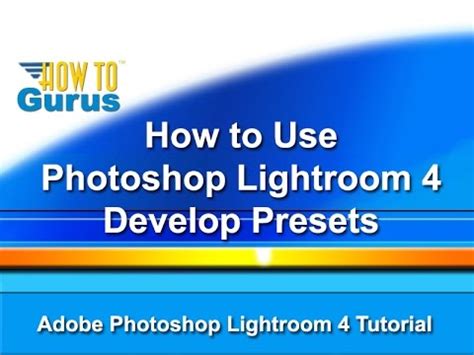 How to create an import preset in lightroom. Adobe Lightroom 4 5 6 Tutorial Presets - How to use ...