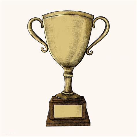 Download Premium Vector Of Hand Drawn Gold Trophy Illustration 419325