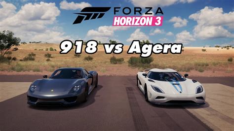 Forza Horizon 3 Drag Races 54 Porsche 918 Spyder Vs Koenigsegg Agera