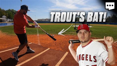 Can We Hit A Homerun With Mike Trouts Bat Youtube