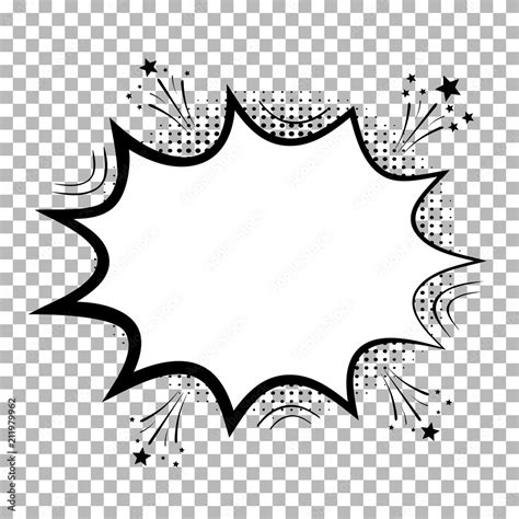 Comic Speech Bubbles With Halftone Shadows Isolated On Transparent