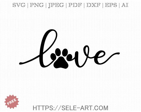 Free Love Paw Print Svg Free Svg With Seleart