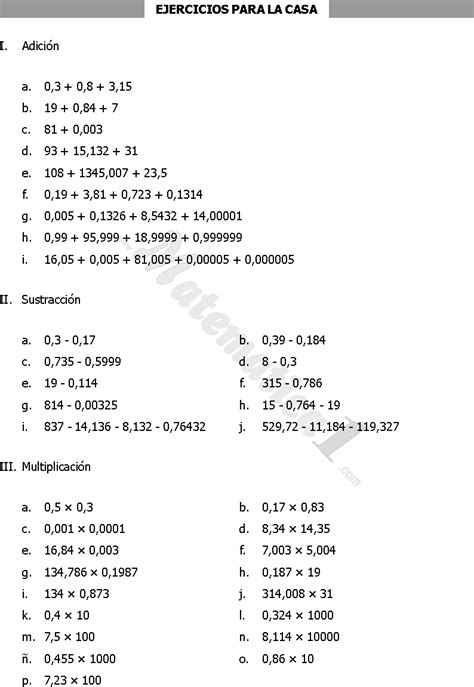 Numeros Decimales Ejercicios Resueltos Pdf