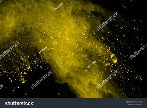 Gold Powder Particles Explosion Glitter Burst Stock Photo 1217974270