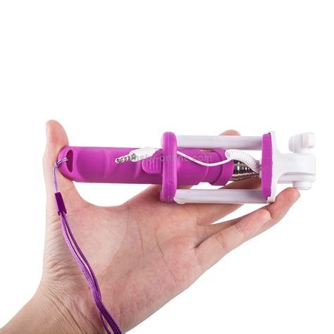 Sunsky Portable Mini Wire Controlled Rainbow Selfie Stick Monopod Folding Extendable Pocket