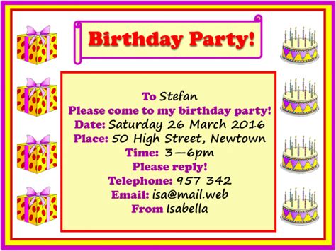 Birthday Party Invitation Learnenglish Kids British Council