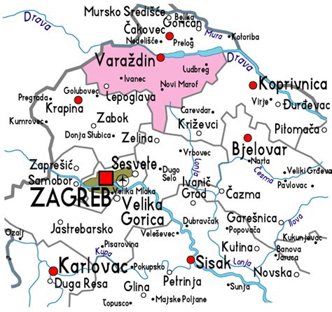 Map Of Varazdin Province Area Maps Of Croatia Region City Political