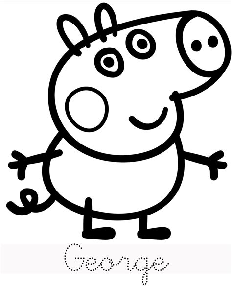 Peppa pig colouring pages printable for children of all ages. Hello! Peppa Pig and her family is here. Print, trace and ...