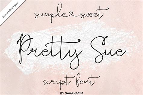 Pretty Sue Sweet Girly Script Font Stunning Script Fonts Creative