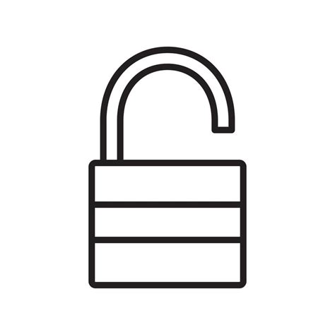 Open Lock Linear Icon Thin Line Illustration Padlock Contour Symbol