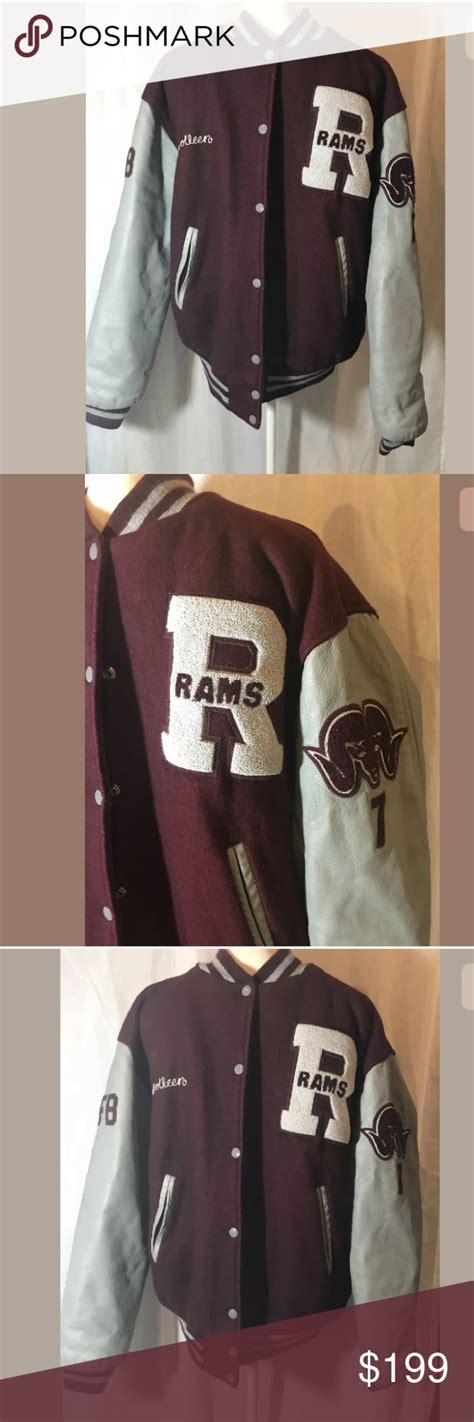 Vintage La Rams Varsity Letterman Red Jacket 44 L Red Jacket Jackets