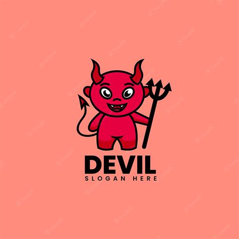 Ilustración Vector Logo Estilo Dibujos Animados Mascota Diablo Vector