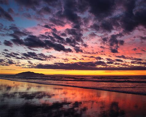 Tranquility Dusk Island Landscape Nature Reflections Sea Sky