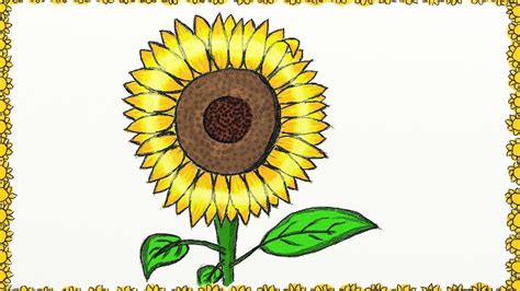 Drawing A Simple Sunflower How To Draw A Sunflower Drawing For Kids