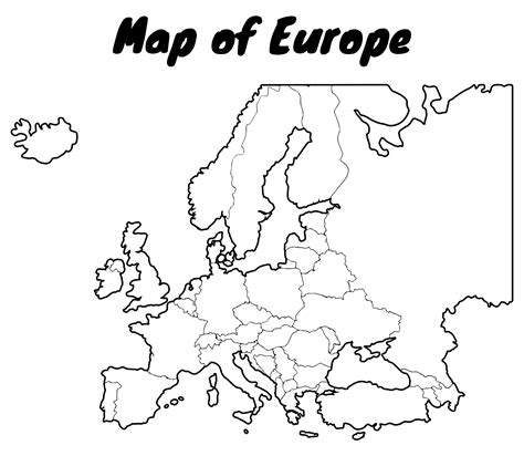 4 Best Images Of Black And White Printable Europe Map Black And White