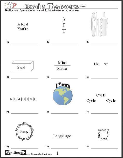 Free Brain Teaser Printables Four Free Worksheets That Will Keep Your