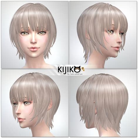 My Sims 4 Blog Kijiko Bob With Straight Bangs Hair For Males And Females