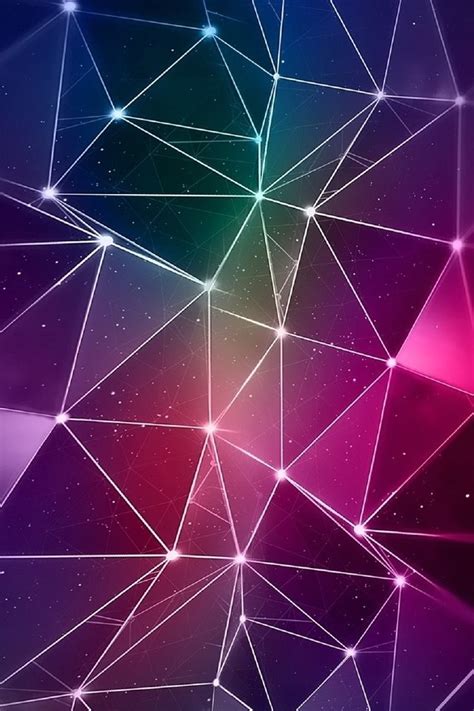 Iphone 4 Wallpaper Color Purple Triangles Lights Parallax