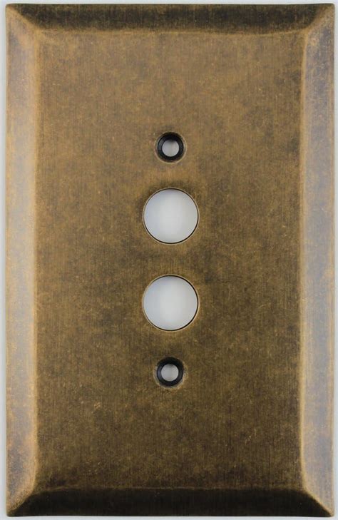 Antique Single Solid Brass Push Button Light Switch Cover Plate Switch