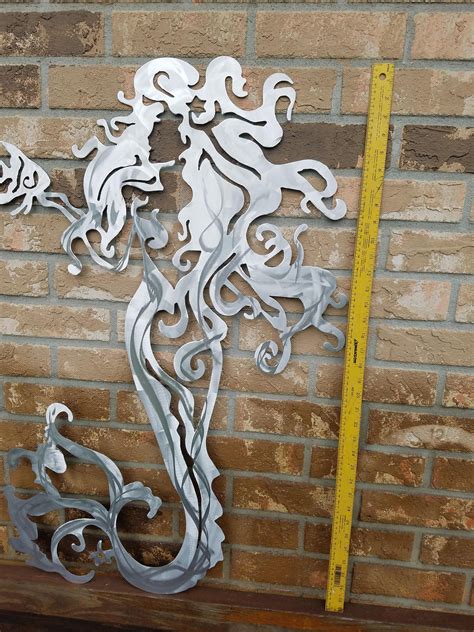 Mermaid Metal Wall Art Aluminum Mermaid Metal Mermaid Fish Etsy