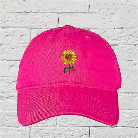 Sunflower Hats Embroidered Cap Flower Baseball Cap Etsy