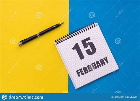 February 15th Day 15 Of Month Calendar Date Stock Image Image Of