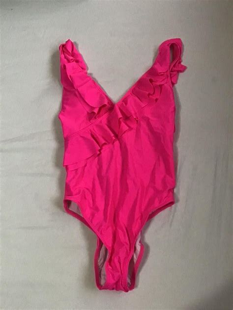 One Piece Neon Pink Swimsuit Womens Fashion Swimwear Bikinis
