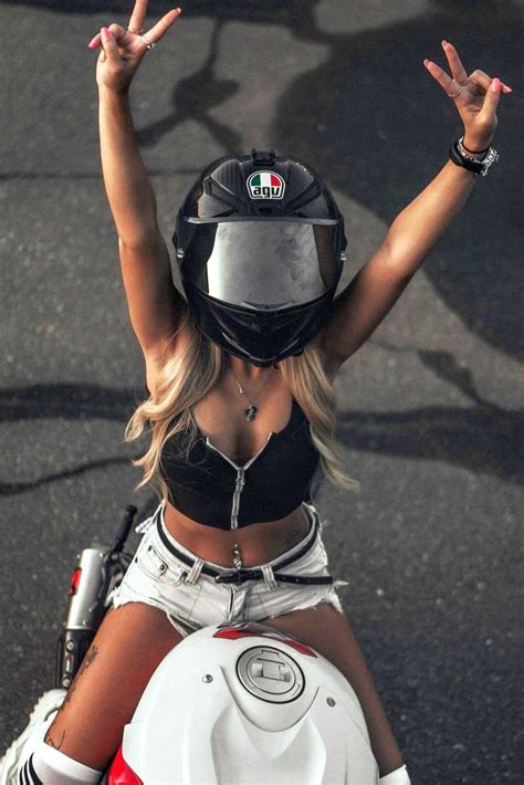 Super Hot Biker Girl In A Her Cool Agv Pista Gp R Motorcycle Helmet