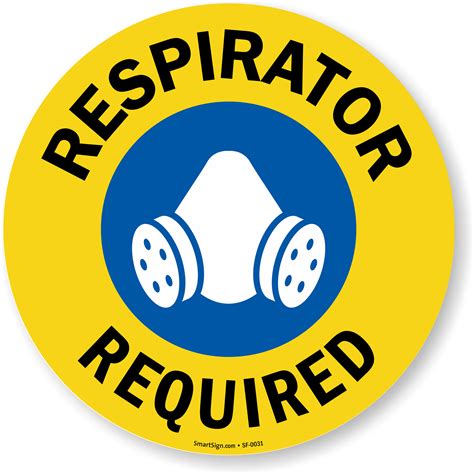 Respirator Required Adhesive Floor Sign Sku Sf 0031