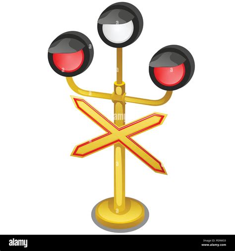 Semaphore Traffic Light With Sign Warning Single Track Road Isolated On