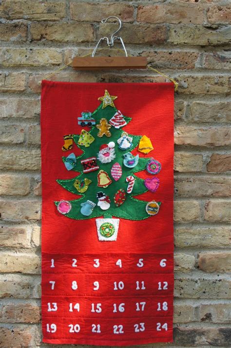 Christmas Tree Applique Felt Advent Calendar Complete Etsy Felt