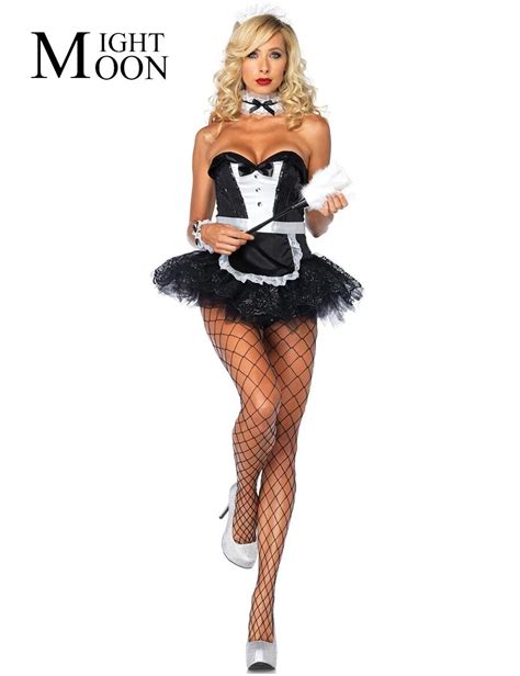 Moonight 2018 New Uniform Sexy Cosplay French Maid Costume Servant
