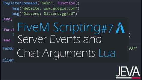 Fivem Scripting 7 Server Events And Chat Arguments Youtube