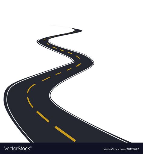 Winding Road Road Template Highway Or Roadway Vector Image