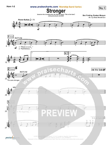 Stronger French Horn Sheet Music Pdf Hillsong Worship Praisecharts