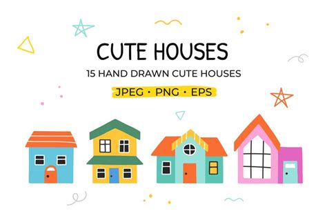 15 Hand Drawn Cute Houses