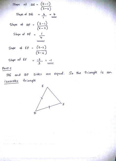 Solved Triangle Def Has Vertices Located At D 2 1 E 3 5 And F
