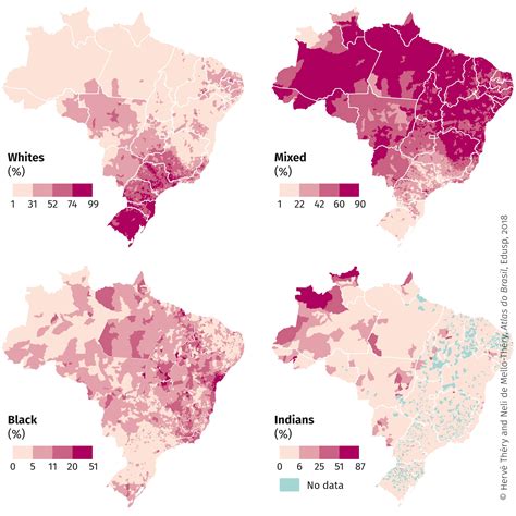 Distribution Of Principal Ethnic Origins In Brazil 2010 World Atlas Of Global Issues