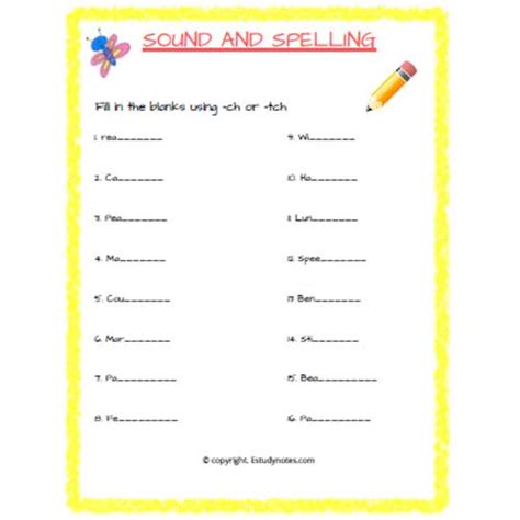 Students and parents can download free a collection of all study material. English SOUND AND SPELLING Worksheet 1 Grade 2 - EStudyNotes