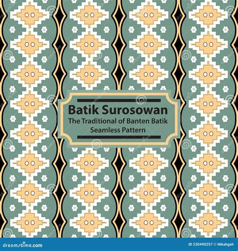Batik Surosowan Banten The Traditional Of Banten Batik Stock Vector