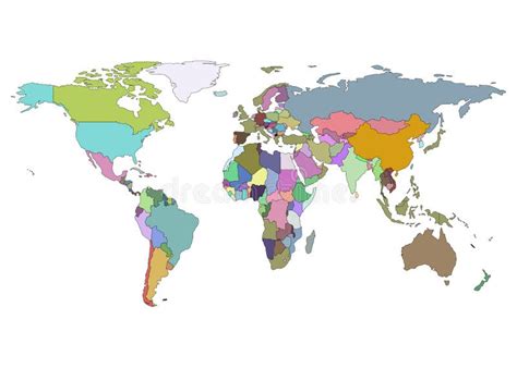 Political World Map Name Borders Countries Stock Vect