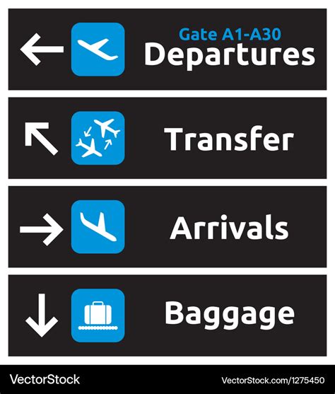 Airport Signs Royalty Free Vector Image Vectorstock