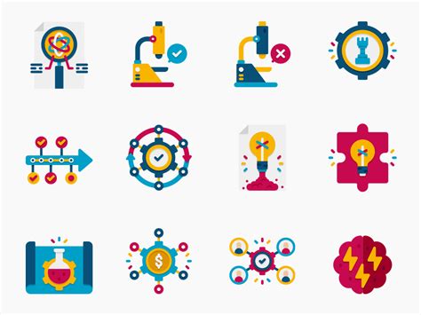 80 Research And Development Icon Set Flat Icons