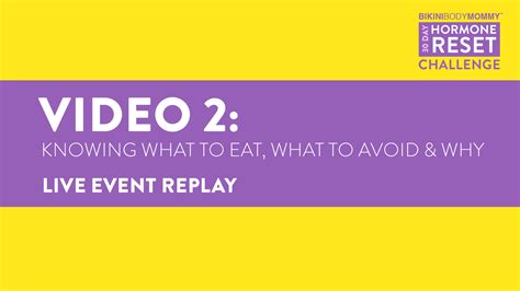 Video 2 Knowing What To Eat What To Avoid And Why