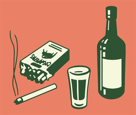 Cigarettes And Alcohol Drawing By Csa Images Fine Art America